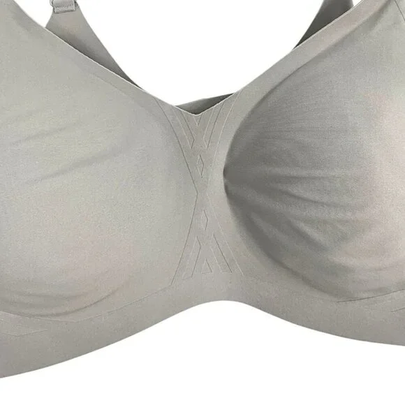 Honeylove Silhouette Bra Moondust Gray Size Large L Wireless Removable Pads - Picture 3 of 6